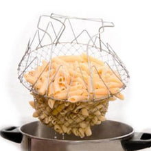 Load image into Gallery viewer, Foldable Steam Rinse Strain Fry Chef Basket - midtownperfection
