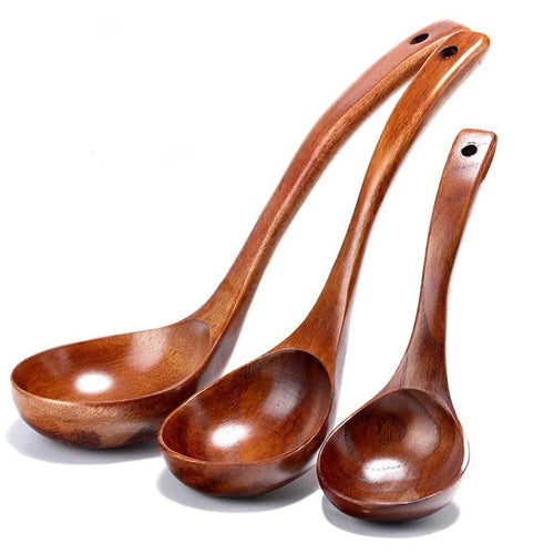 Long Handled Wooden Soup Spoons Bamboo - midtownperfection