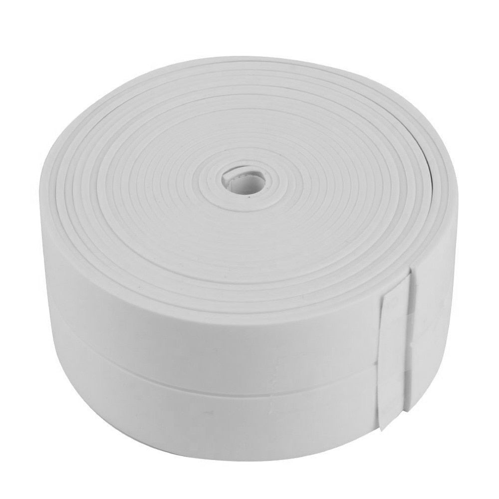 3.2mx3.8m Bathroom Shower Sink Sealing Tape White PVC Self adhesive - midtownperfection