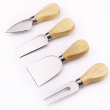 Load image into Gallery viewer, 4Pcs Set Stainless Steel Cheese Knives With Bamboo Wooden Handle - midtownperfection
