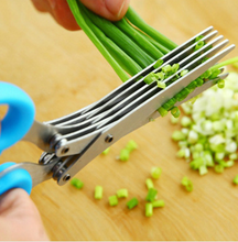 Load image into Gallery viewer, Green Onion Five-layer Stainless Steel Multi-function Scissors - midtownperfection
