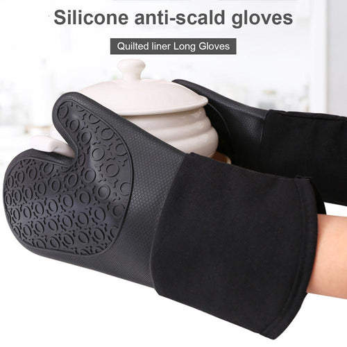 Oven Mitt Non-Slip Silicone Waterproof Heat Resistant Kitchen Gloves - midtownperfection