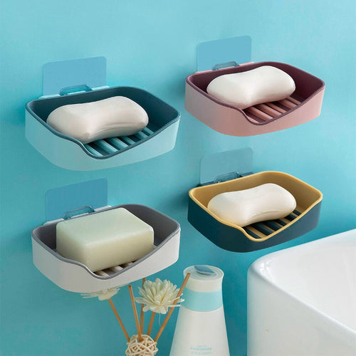 Bathroom soap storage rack perforated shelf drain - midtownperfection