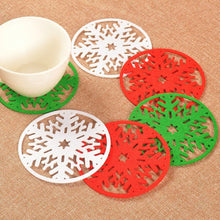 Load image into Gallery viewer, 2Pcs Snowflake Shape Felt Round Dining Pad - midtownperfection
