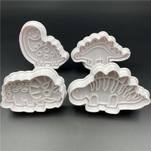 Load image into Gallery viewer, 4Pcs/Set Dinosaur Plastic Decorative Biscuit Mold Cookie Cutter Stamp - midtownperfection
