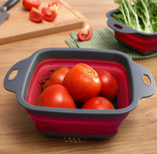 Load image into Gallery viewer, Foldable Fruit Vegetable Washing Basket Silicone Colander Collapsible - midtownperfection
