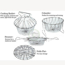 Load image into Gallery viewer, Foldable Steam Rinse Strain Fry Chef Basket - midtownperfection
