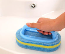 Load image into Gallery viewer, Bathroom Toilet Cleaning Brush Plastic Handle Sponge Bottom - midtownperfection
