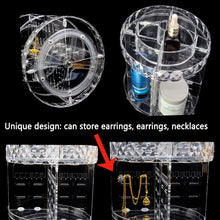 Load image into Gallery viewer, 360 Degree Rotating Makeup Storage Rack Height Adjustable - midtownperfection
