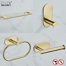 Load image into Gallery viewer, ELLEN Bathroom Hardware Set Brushed Gold Robe Hook Towel Bar Toilet Paper Holder Bath Bathroom Accessories EL1001G - midtownperfection
