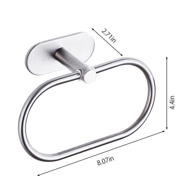 Bathroom Towel Holder Stainless Steel Towel Ring Holder Hanger Wall-Mounted Round Towel Rings Home Hotel Bathroom Accessory - midtownperfection