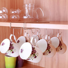 Load image into Gallery viewer, 10 Hooks Cabinet  for Kitchen Storage Hanger Rack Hanging Hanger stainless steel dish shelf cabide hangers Organizer Accessories - midtownperfection
