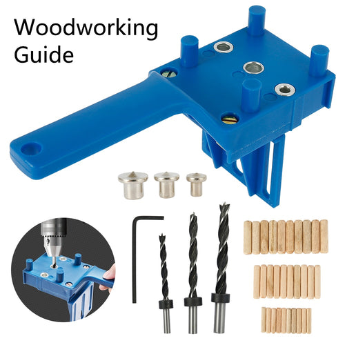 Quick Wood Doweling Jig ABS Plastic Handheld Pocket Hole Jig System 6/8/10mm Drill Bit Hole Puncher For Carpentry Dowel Joints - midtownperfection