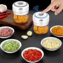 Load image into Gallery viewer, 100/250ml Garlic Masher Press USB Wireless Electric Mincer Vegetable Chili Meat Grinder Food Crusher Chopper Kitchen Accessories - midtownperfection
