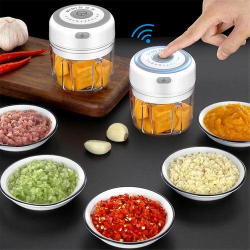 100/250ml Garlic Masher Press USB Wireless Electric Mincer Vegetable Chili Meat Grinder Food Crusher Chopper Kitchen Accessories - midtownperfection