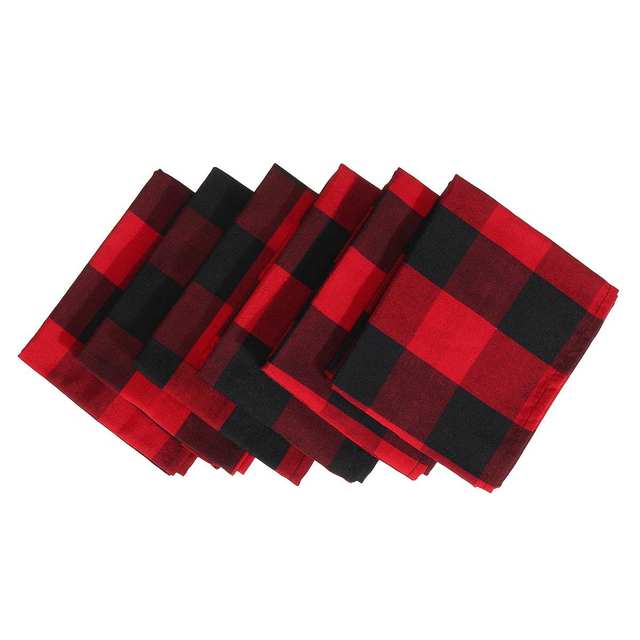 6Pcs Plaid Cotton Placemat European Fashion Style Fabric Table Mats Napkins Simple Design Tableware Kitchen Tool Washable - midtownperfection