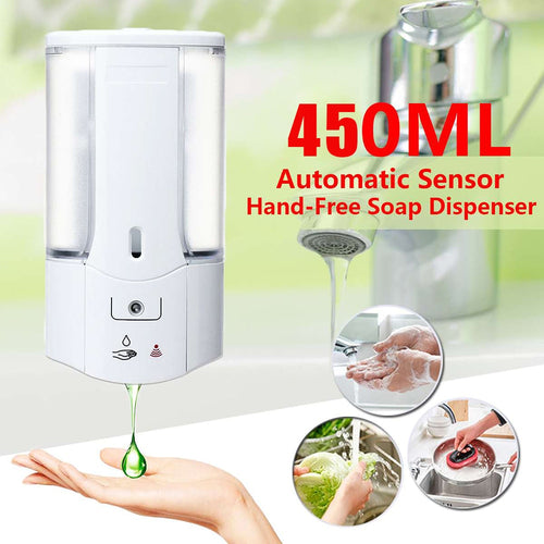 450ML Touchless Automatic Soap Dispenser Wall Mounted Shower Bath Shampoo Dispenser Liquid Soap Container Bathroom Accessories - midtownperfection