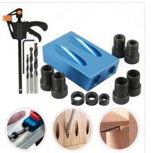 Load image into Gallery viewer, ZK30 15 Degree Oblique Hole Locator Angle Drilling Locator Aluminium Woodworking Drill Bits Jig Clamp Kit Guide Wood Hand Tools - midtownperfection
