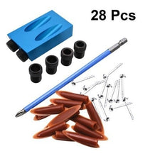 Load image into Gallery viewer, ZK30 15 Degree Oblique Hole Locator Angle Drilling Locator Aluminium Woodworking Drill Bits Jig Clamp Kit Guide Wood Hand Tools - midtownperfection
