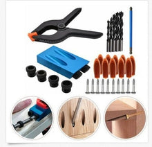 Load image into Gallery viewer, ZK30 15 Degree Oblique Hole Locator Angle Drilling Locator Aluminium Woodworking Drill Bits Jig Clamp Kit Guide Wood Hand Tools - midtownperfection
