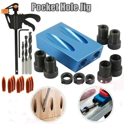 ZK30 15 Degree Oblique Hole Locator Angle Drilling Locator Aluminium Woodworking Drill Bits Jig Clamp Kit Guide Wood Hand Tools - midtownperfection