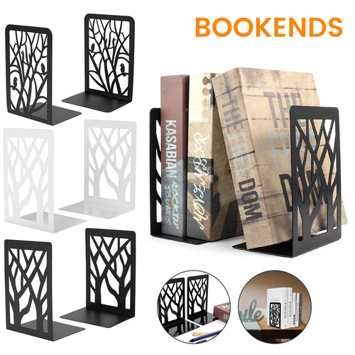 Book Ends Universal Metal Bookends for Shelves Heavy Duty Metal Non-Skid Bookend Supports Book Shelf Holder - midtownperfection