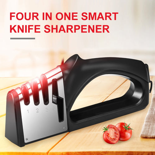 4 In 1 Professional Knife Sharpener Quick Blade Sharpening Tools Handheld Sharpener Whetstone Kitchen Knives Stone Accessories - midtownperfection