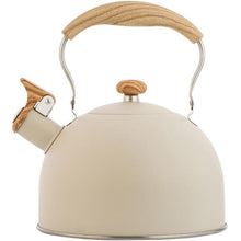 Load image into Gallery viewer, 2.5L Whistling Tea Kettles  Stainless Steel Teapot With Wood Pattern Anti-Hot Handle Gas Electric Applicable Kitchen Accessories - midtownperfection
