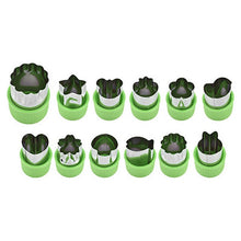 Load image into Gallery viewer, 12Pcs/set Flowers Cartoon Vegetable Fruit Cutter Stainless Steel Cookie Plunger Cake Mold  Kitchen Biscuit Cutting Shape Tools - midtownperfection
