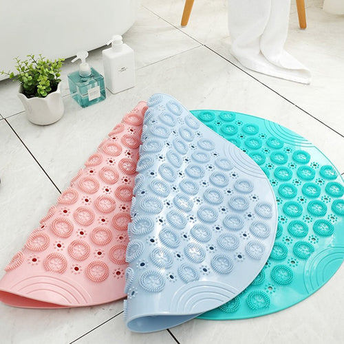 55cm Round Silicone Bath Massage Cushion Brush Suction Cup Bathroom Shower Mat Non-slip Bathroom Mat Bathroom Accessories - midtownperfection