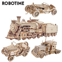 Load image into Gallery viewer, Robotime ROKR Train Model 3D Wooden Puzzle Toy Assembly Locomotive Model Building Kits for Children Kids Birthday Gift - midtownperfection
