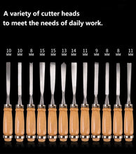 Load image into Gallery viewer, 12pcs Professional Wood Carving Chisel Knife Hand Tool Set For Basic Detailed Carving Woodworkers Gouges - midtownperfection
