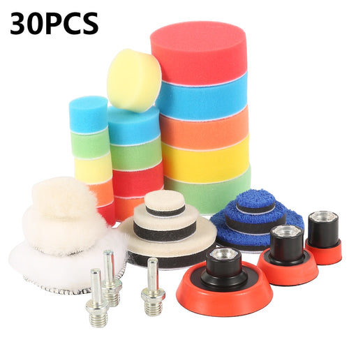 Car Foam Drill Polishing Pad Kit Buffing Pads Sponge Set Drill Power Tool Headlight Wheel Polisher Polimento Pad Polisseurs - midtownperfection