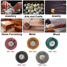 Load image into Gallery viewer, 80 Pcs/set Mini Drill Abrasive Brush Scouring Pad Abrasive Wheel Buffing Polishing Wheel for Dremel Rotary Tool Accessories Set - midtownperfection
