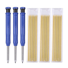 Load image into Gallery viewer, Solid Carpenter Pencil Set Hole Mechanical Pencil Refill Construction Marker Marking Tool for Carpenter Scriber Woodworking Arch - midtownperfection
