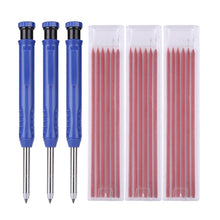 Load image into Gallery viewer, Solid Carpenter Pencil Set Hole Mechanical Pencil Refill Construction Marker Marking Tool for Carpenter Scriber Woodworking Arch - midtownperfection
