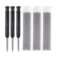 Load image into Gallery viewer, Solid Carpenter Pencil Set Hole Mechanical Pencil Refill Construction Marker Marking Tool for Carpenter Scriber Woodworking Arch - midtownperfection
