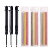 Load image into Gallery viewer, Solid Carpenter Pencil Set Hole Mechanical Pencil Refill Construction Marker Marking Tool for Carpenter Scriber Woodworking Arch - midtownperfection
