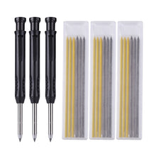 Load image into Gallery viewer, Solid Carpenter Pencil Set Hole Mechanical Pencil Refill Construction Marker Marking Tool for Carpenter Scriber Woodworking Arch - midtownperfection
