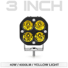 Load image into Gallery viewer, ZK30 1Pcs 3 inch Square LED Work Light 12W Motorcycle Spotlight Off-Road Modified Car Light Yellow White Light Spotlight - midtownperfection
